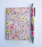Pretty pink floral A7 mini pocket notebook