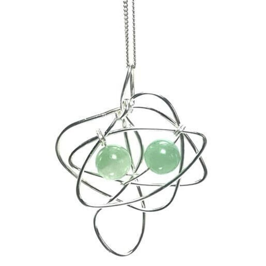 Wire wrapped gemstone pendant 