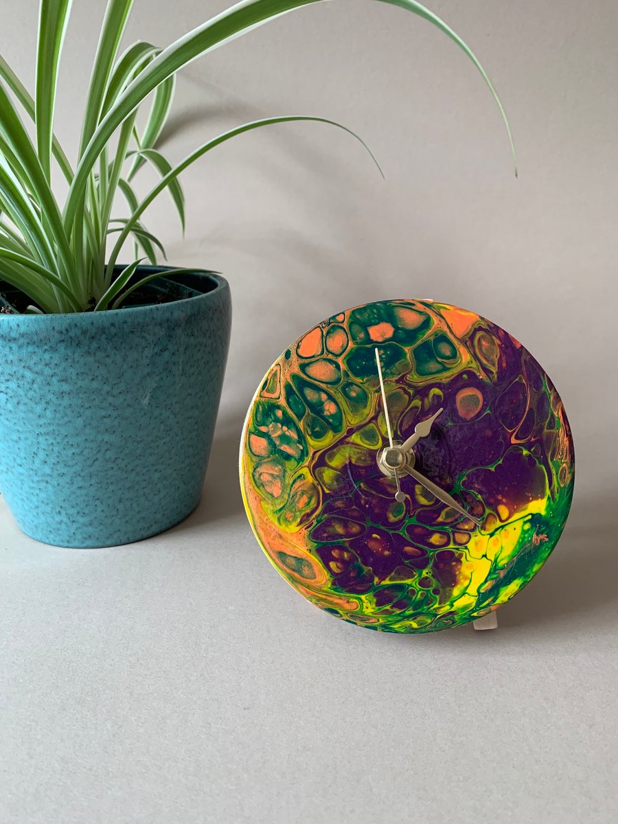 Hand painted cd clock