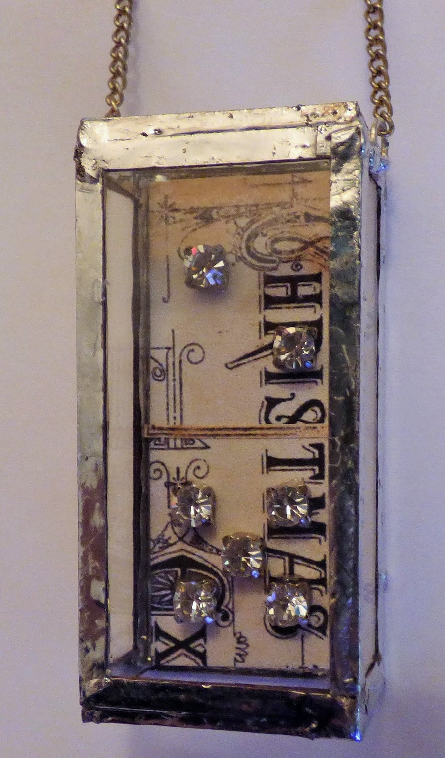 Sale Domino Christmas tree glass decoration mixed media