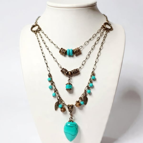 Turquoise Bohemian Style Necklace