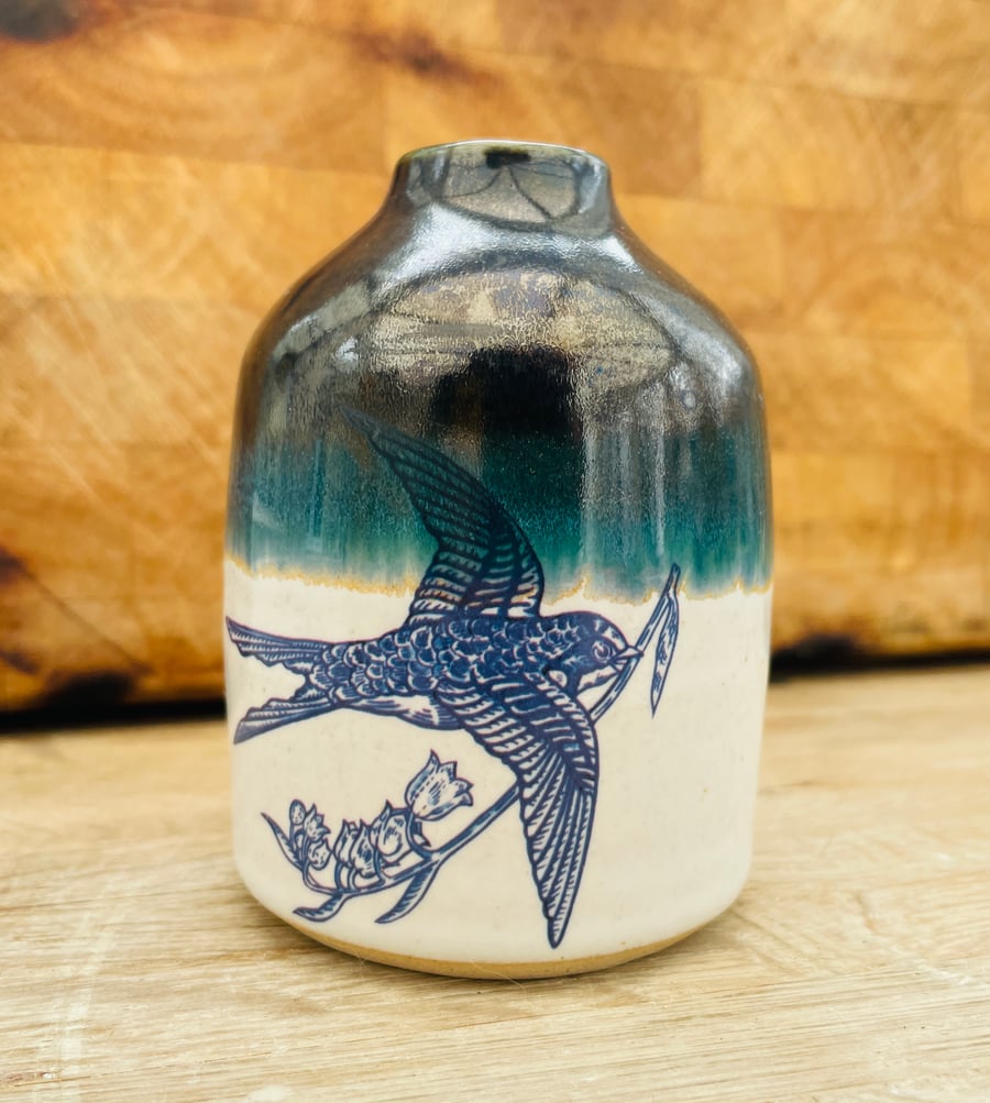 Handmade stoneware bud vase - in collaboration with House of Hawks