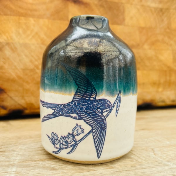 Handmade stoneware bud vase - in collaboration with House of Hawks