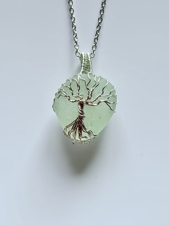 Sea Glass Necklace – Scottish Beach Glass Pendant – Handmade Coastal Jewellery –
