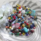 Gemstone Bead Scoop - Over 125 Beads - Crafting, Wire Wrapping, Charms, Sewing
