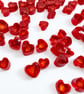 Red heart murrini made with Bullseye 90coe glass