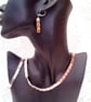 Jewellery Set with Rose Gold and Silver Plated Chevron Metal Beads, Gift for Her - Image 5
