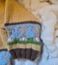 Handknit fairisle children's cardigan with pom pom bunnies - Image 3