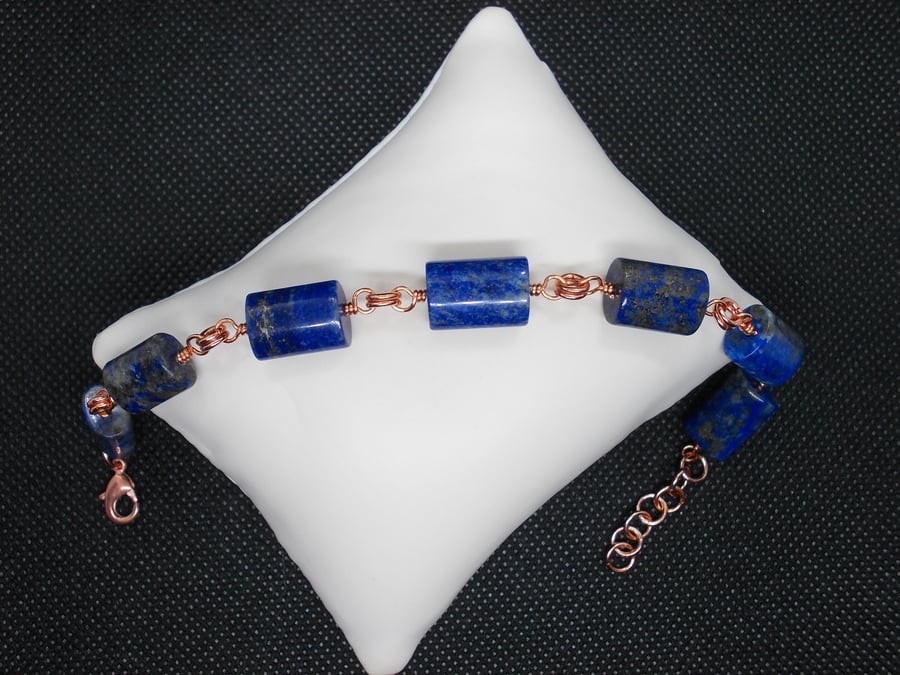 SALE - Lapis Lazuli pillow bracelet