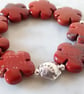 RED JASPER FLOWER STRETCHY BRACELET - FREE UK SHIPPING  - Image 4