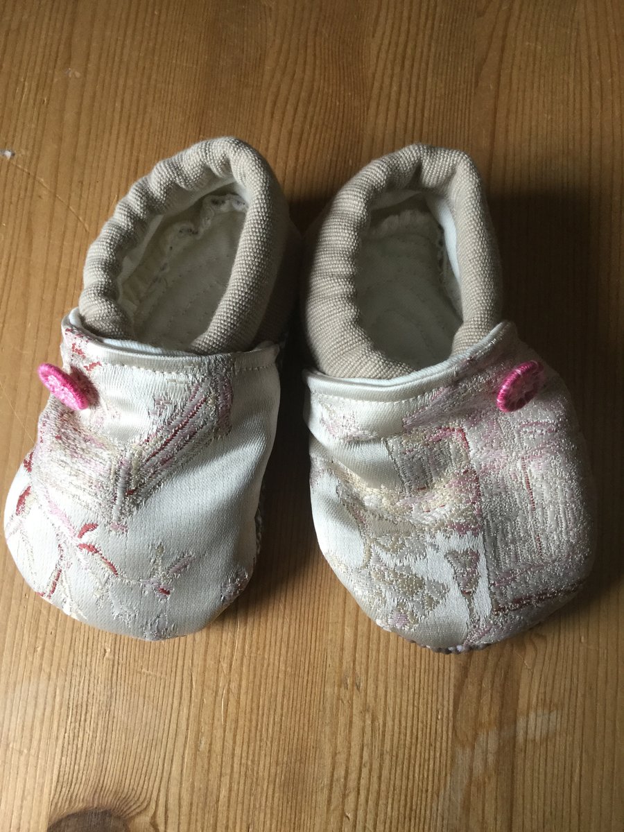 Dorset Button Trimmed Toddler Slippers, age 12 - 18 m,  Fawn and Pink S21