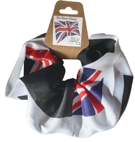 Cornwall Cornish Ensign Flag Hair Scrunchie Scrunchies Accessory Band Elastic