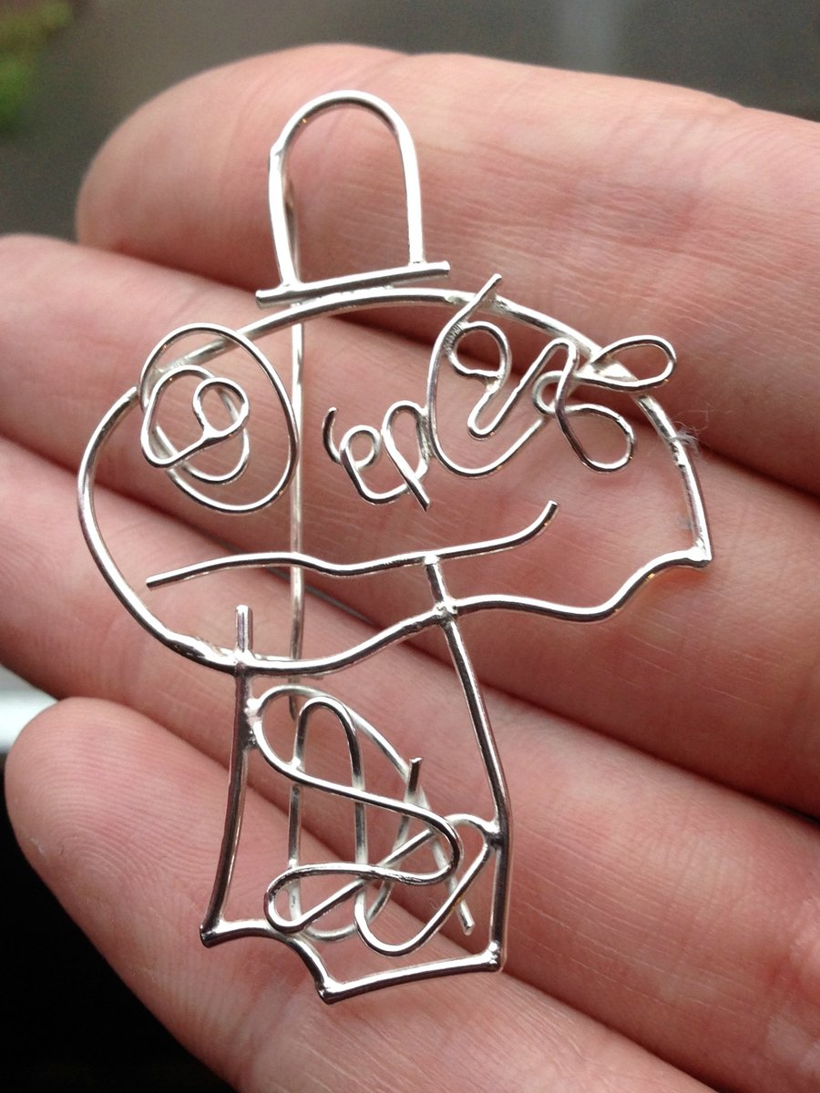 Sterling silver brooch from a childs drawing