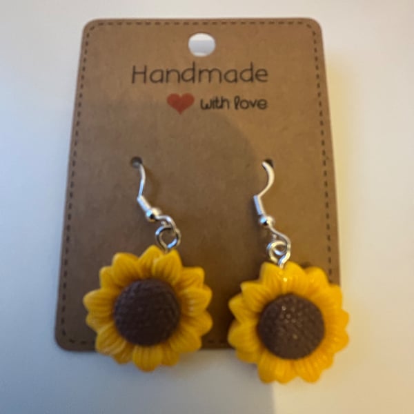 Sterling Silver Earrings - Sunflowers - Brand New & Sealed!! 