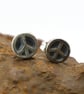 Summer Seconds Recycled Sterling Silver Peace Sign Stud Earrings, Handmade UK - Image 3