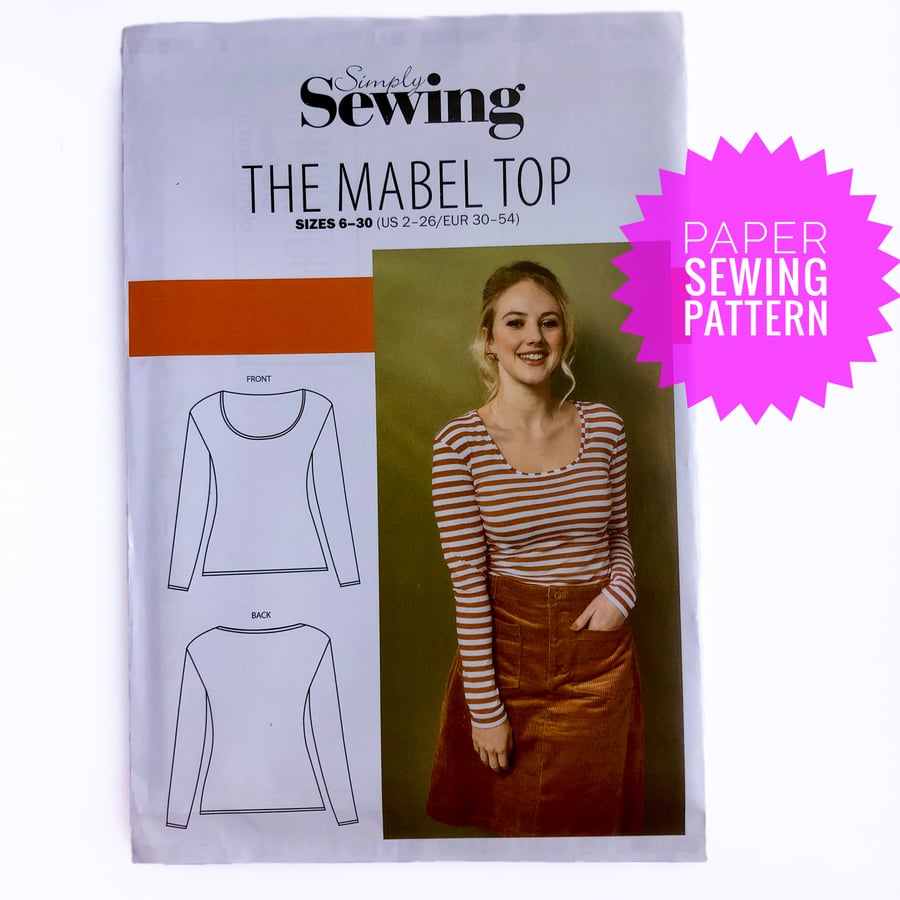 Paper Sewing Pattern, The Mabel Top,  New and Unopened