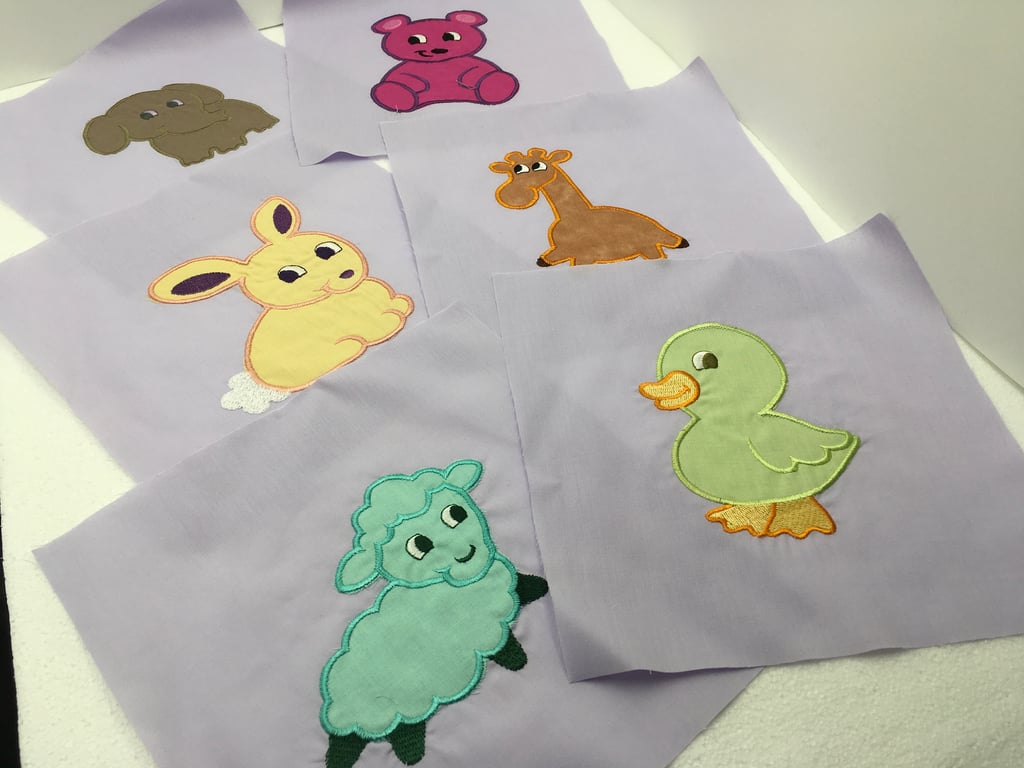 Stashbuster. Embroidered Blocks, Make a Quilt, Playmat,Tablecloth. Use up Fabric