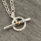 Sterling Silver T Bar bracelet, love fob bracelet, gold heart fob bracelet, 