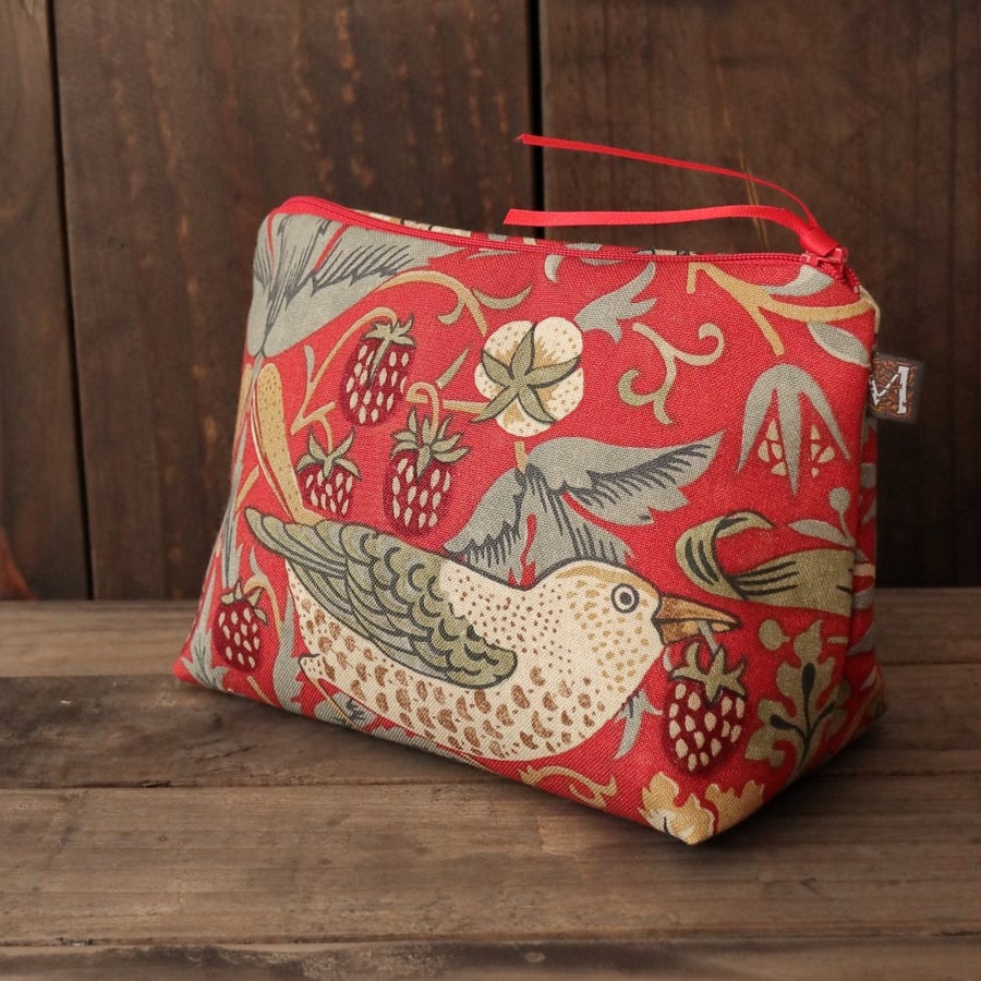 William Morris Strawberry Thief Jenny Bag Crimson Red