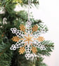 Machine Embroidery Snowflake Ornament: Lacey Christmas Decor