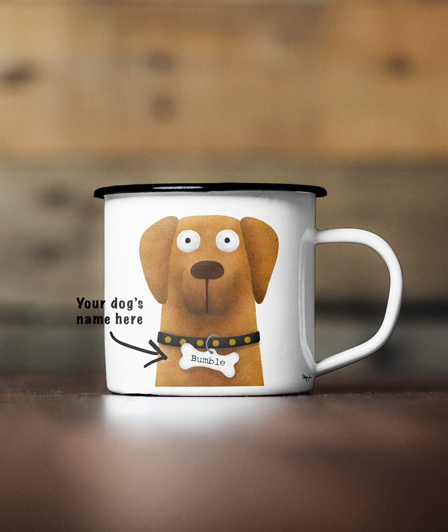 Golden Labrador - Personalised Pooch Art Enamel Mug