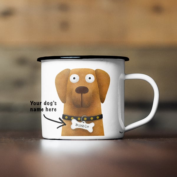 Golden Labrador - Personalised Pooch Art Enamel Mug