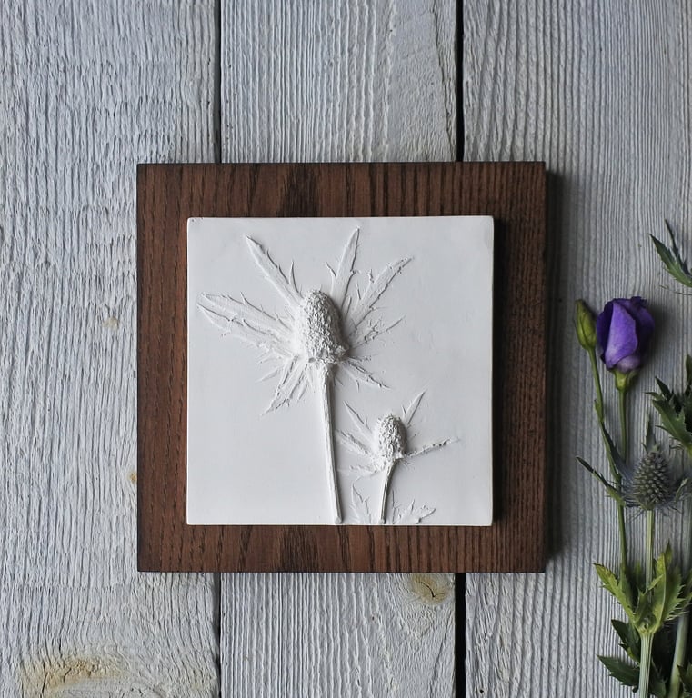 Sea Holly Plaster Cast Wall Plaque