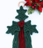 Macrame Holly wall Hanging, Christmas wall hanging,