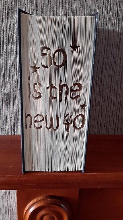 50 is the new 40, CUT & FOLD Book Folding Pattern - EMAILED PDF PATTERN