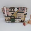 Black cats on the roof print fabric make up bag 