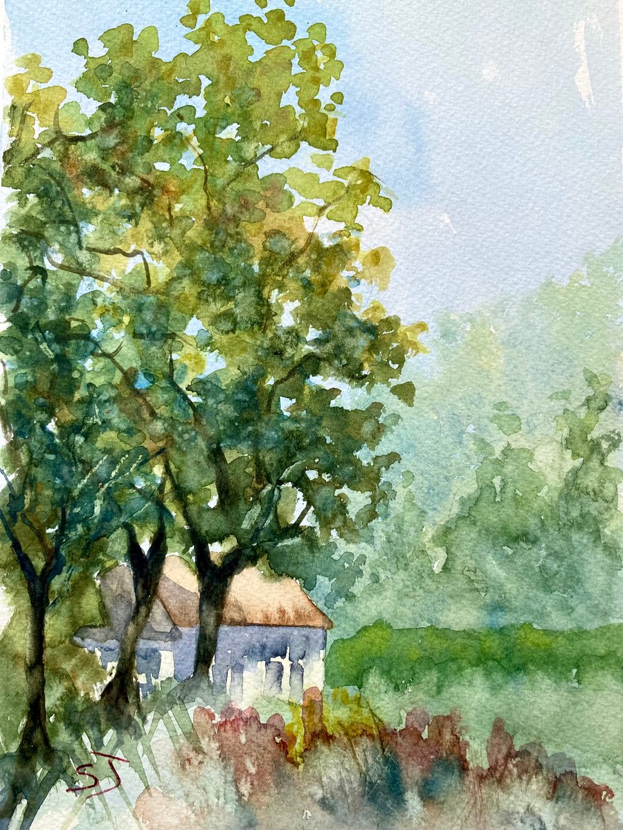 Blackpool Stanley Park Co Lancashire original watercolour painting