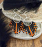 Halloween fringe hoop earrings in orange and black - Image 4