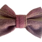 Bow Tie for Dogs - Handmade Balmoral Amethyst Fabric, tweed wool effect