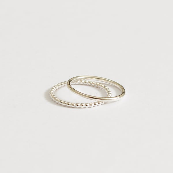 Stacking rings, pair of silver rings