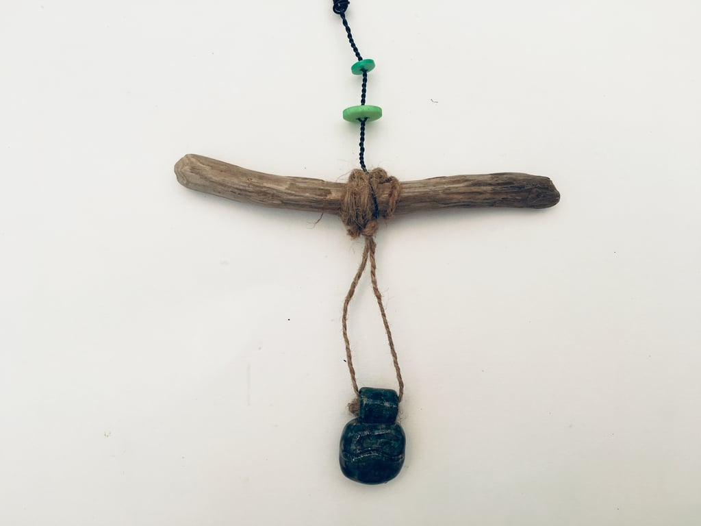 Handmade Driftwood ceramic hanger, pottery, gift idea, home decor, beach art,