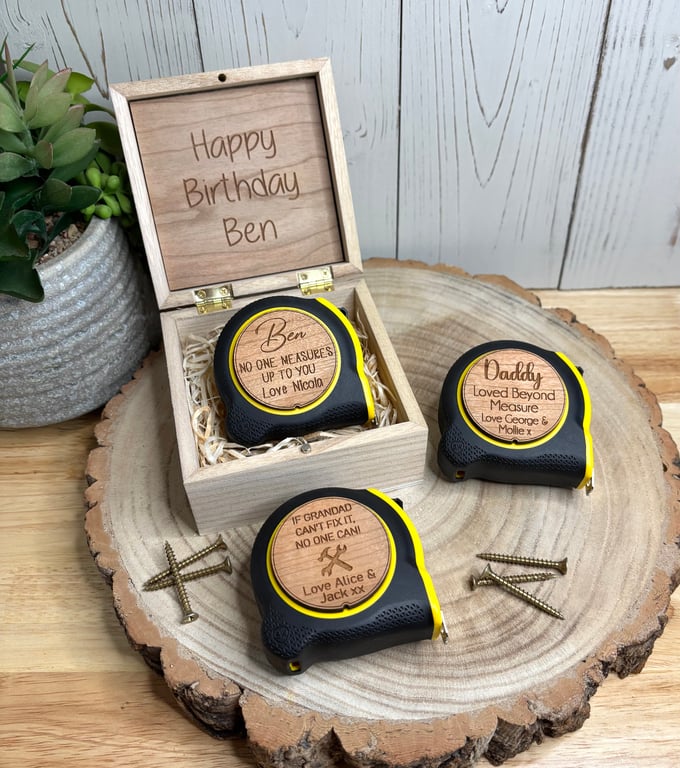 Personalised Engraved 5m Or 8m Tape Measure Gift...