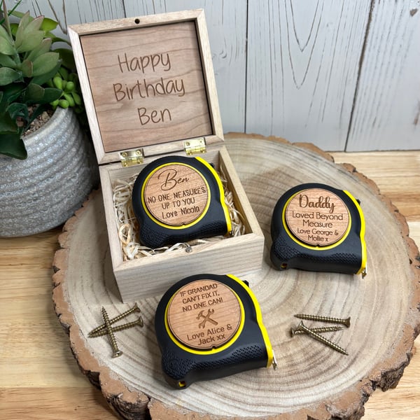 Personalised Engraved 5m Or 8m Tape Measure Gift...