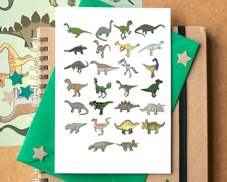 Dinosaur Alphabet Greetings Card