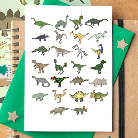 Dinosaur Alphabet Greetings Card