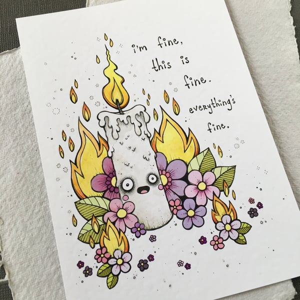 everythings fine - original illustration A6