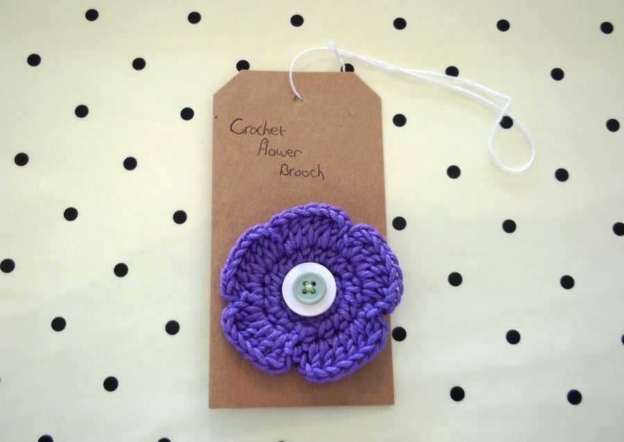 Crochet Flower Brooch 