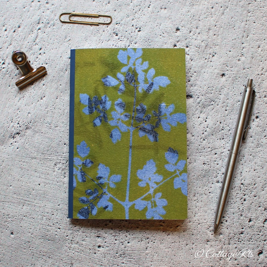 A6 Botanical Nature Print Notebook Hand Designed By CottageRts