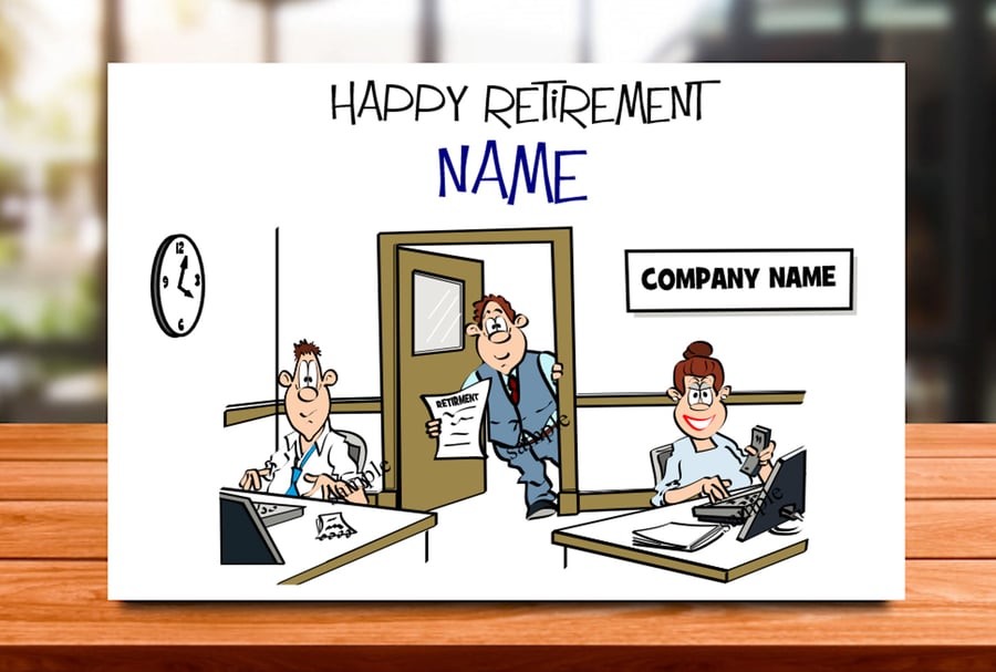 Personalised Retirement Card, work colleage, leaving, new job, manager, staff