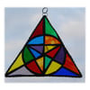 Patchwork Rainbow Triangle Stained Glass Suncatcher Geometric  