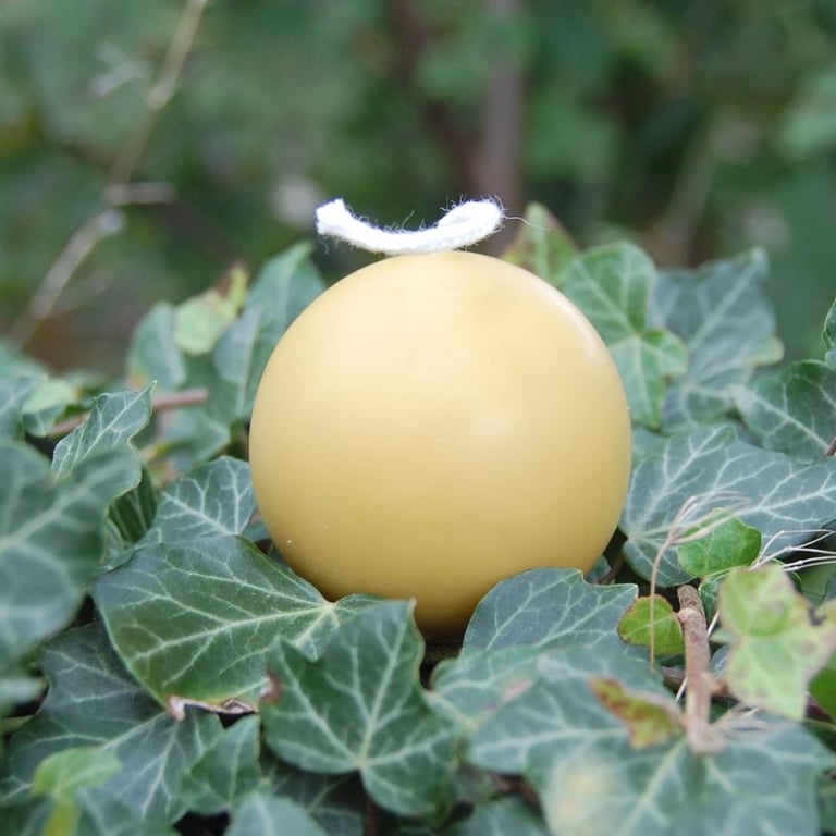 Hand Poured Beeswax Sphere Candle 4cm-1.6 inches - Natural Beeswax Candle