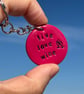  Live, Love, Wine Pebble Keyring  - Image 2