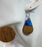 Walnut Wood & Resin Teardrop Earrings. - Image 3