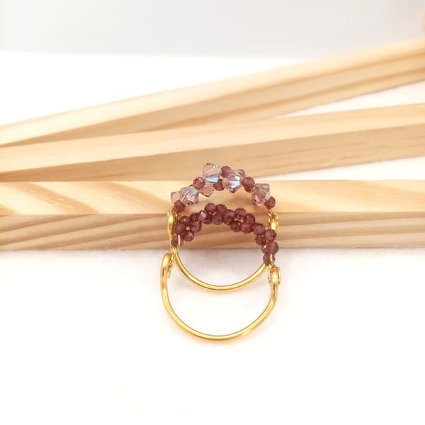 Light Amethyst Crystal Cluster Ring Set, Special Occasion Jewellery 