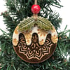 Ceramic Christmas pudding decoration gold 