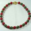 Red and Green Pearl Necklace